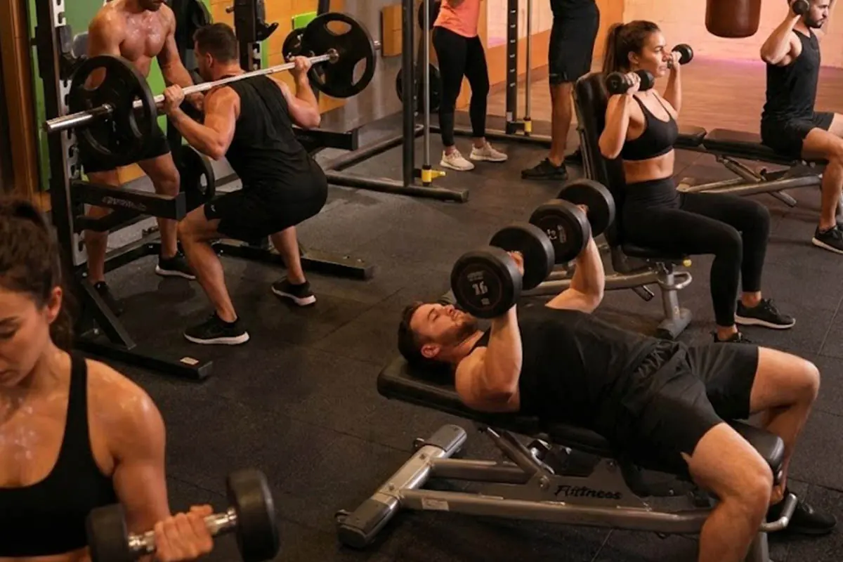 PrimeFit fitness salonunda antrenman yapan üyeler